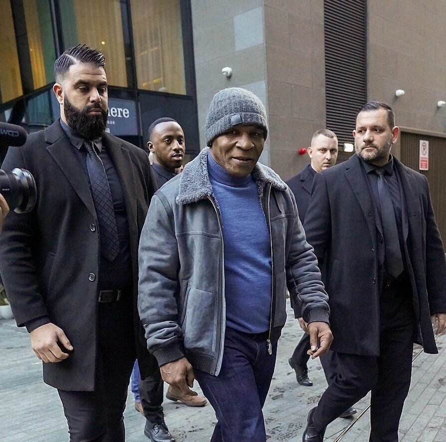 Mike Tyson in Dublin with his close protection team