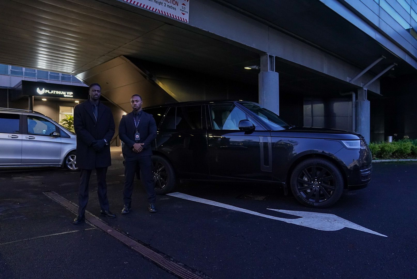 Close protection officer providing security for a high profile client in London